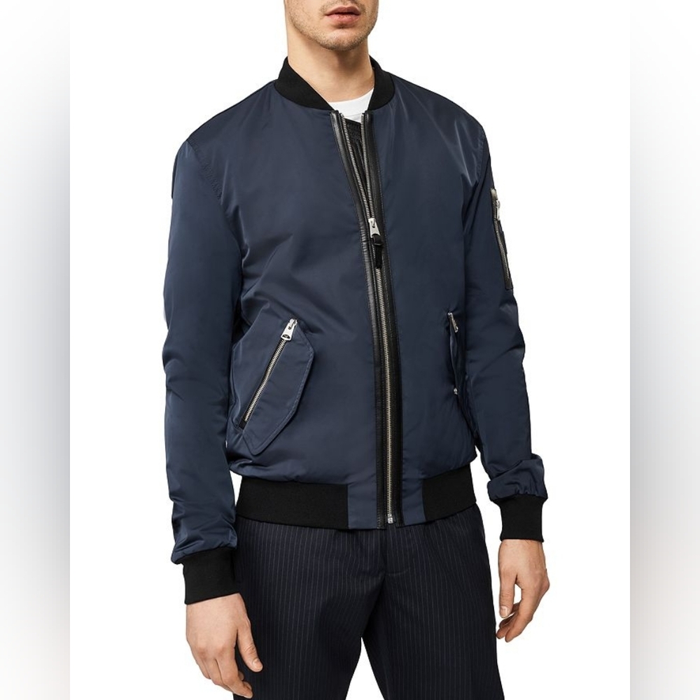 Mackage Dark Blue Bomber Jacket